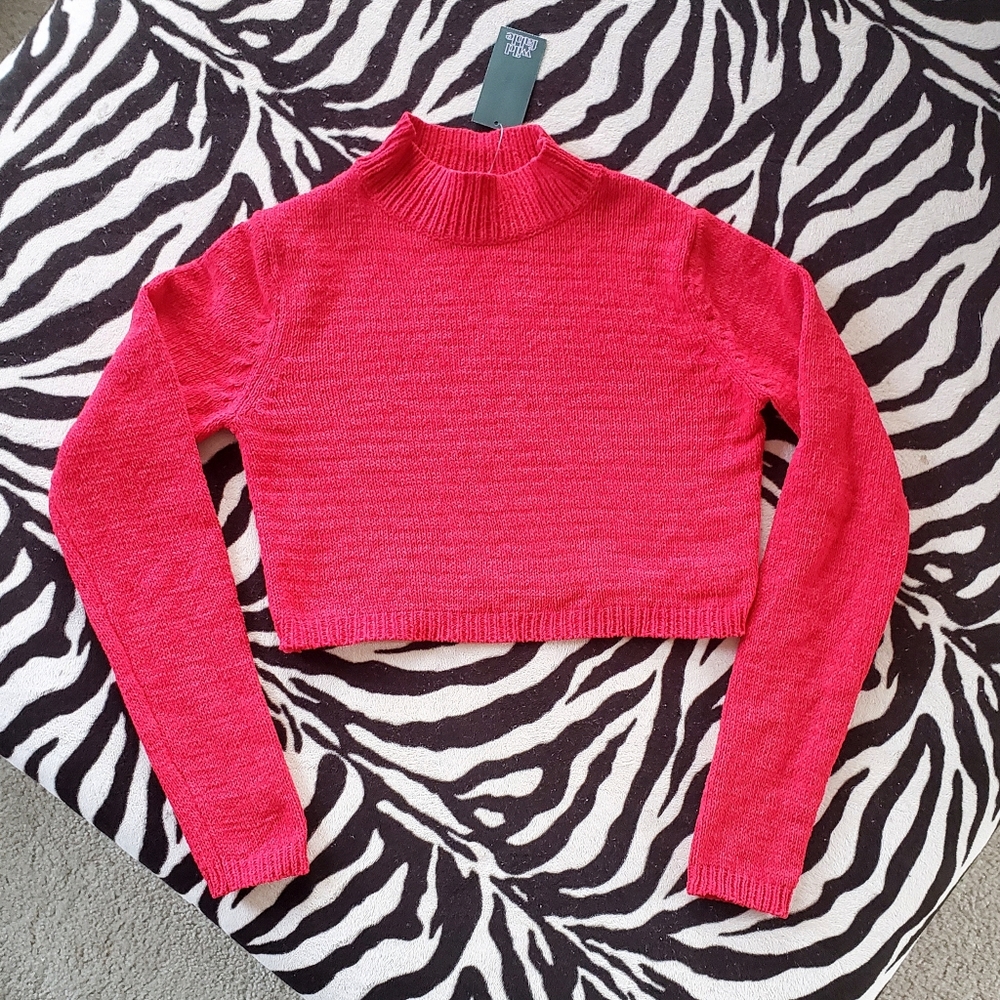 NEW Wild Fable women's red cropped sweater size S